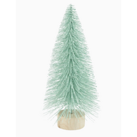 Pale Blue Glittered Bottle Brush Tree