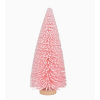 Pink Snow Glittered Bottle Brush Tree