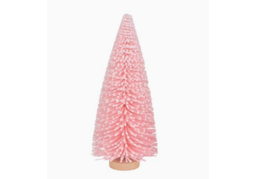  Silver Tree Home & Holiday Pink Snow Glittered Bottle Brush Tree 
