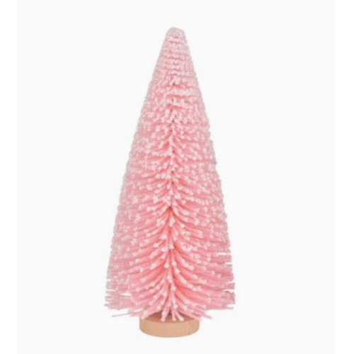  Silver Tree Home & Holiday Pink Snow Glittered Bottle Brush Tree 