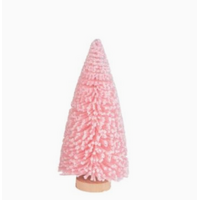 Pink Snow Glittered Bottle Brush Tree