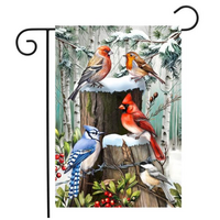 Winter Wonderland Birds Garden Flag