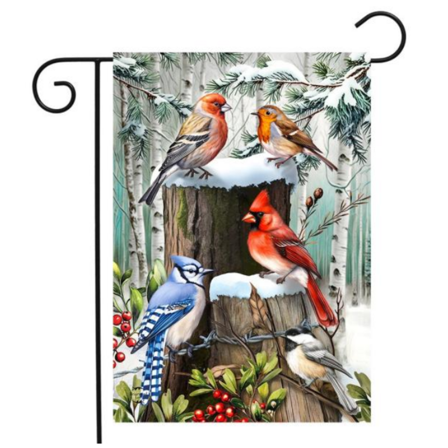 Winter Wonderland Birds Garden Flag