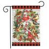 Winter Bird Wreath Garden Flag
