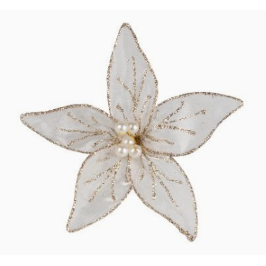 6" Poinsettia Clip