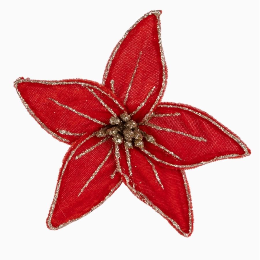 6" Poinsettia Clip