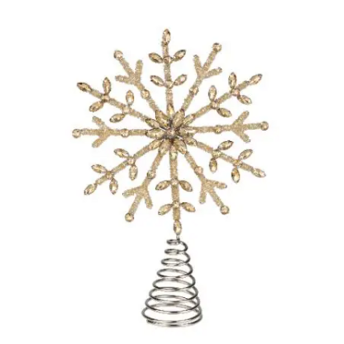  Silver Tree Home & Holiday Gold Beaded Gem Star Tree Topper 