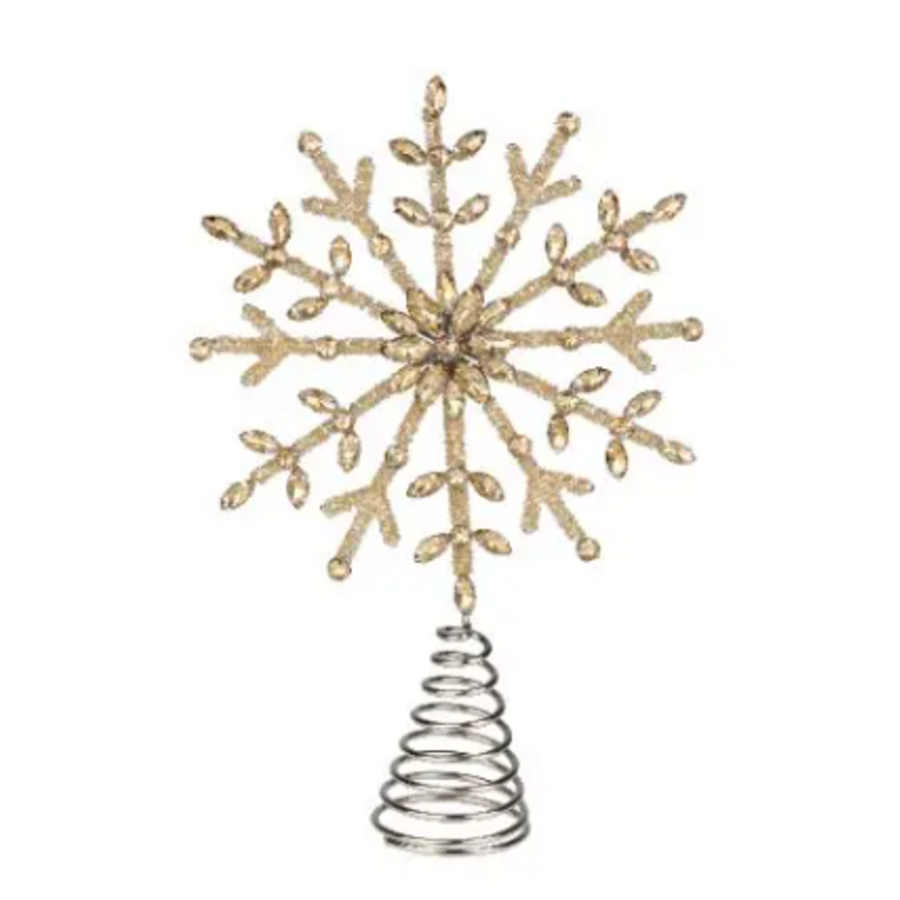Gold Beaded Gem Star Tree Topper