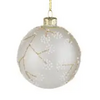 Silver Tree Home & Holiday 5" Gold & White Glass Ball Ornament