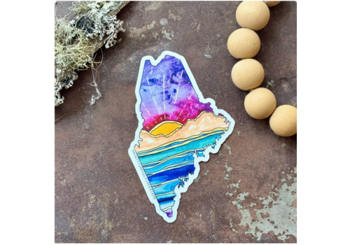  Scotty + Calvin Designs Maine State Mountains and Water Sticker 