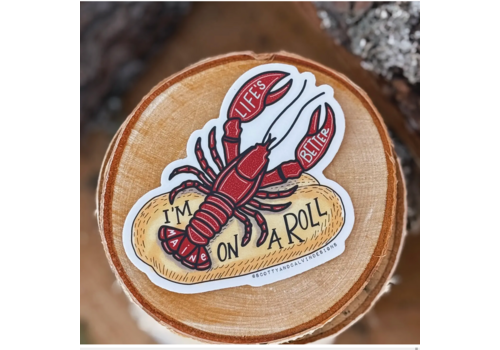  Scotty + Calvin Designs I'm on a Roll Maine Lobster Roll Sticker 