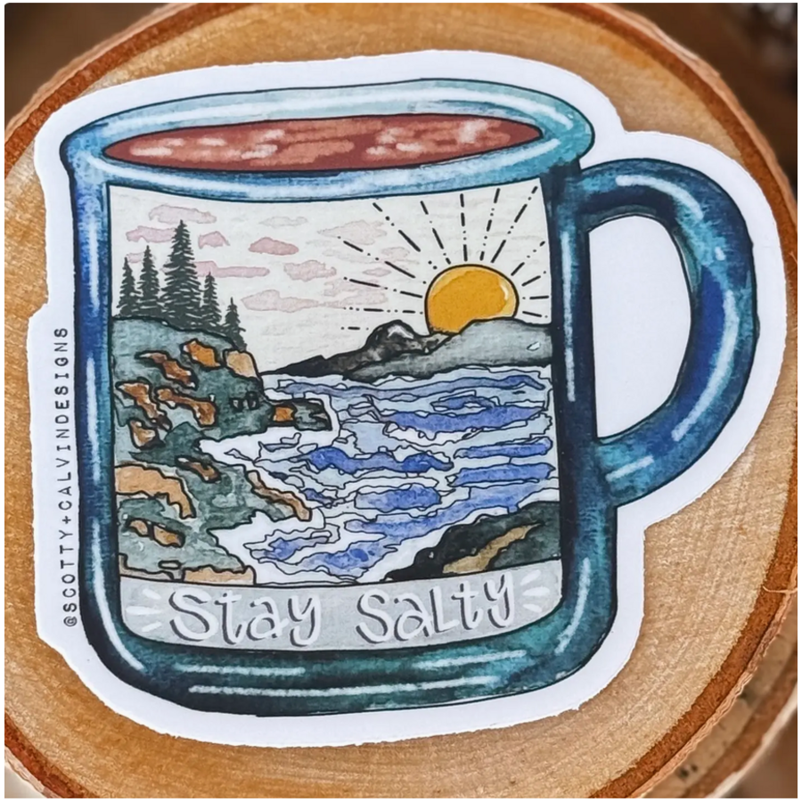 Stay Salty Coastal Mug Sticker