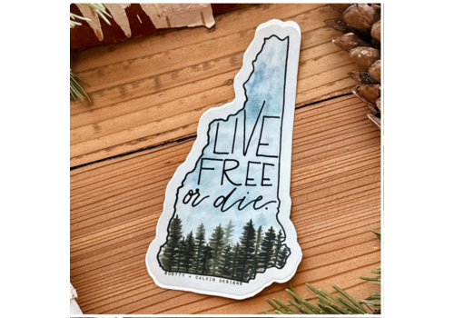  Scotty + Calvin Designs New Hampshire State Live Free or Die Sticker  