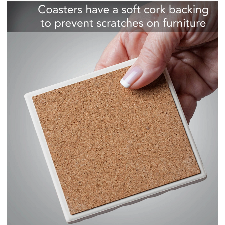 Floral Birds Stone Coasters 4 Pack