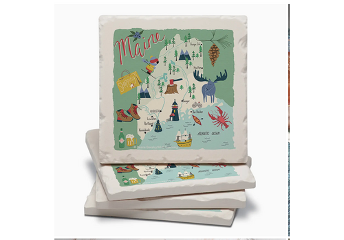  Counter Art/Highland HomeThirstystone Maine State Icons Stone Coasters 4 Pack 