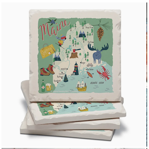  Counter Art/Highland HomeThirstystone Maine State Icons Stone Coasters 4 Pack 