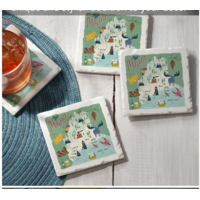 Maine State Icons Stone Coasters 4 Pack