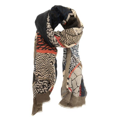  Joy Accessories Blocked Geometric Mix Scarf 
