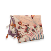 Multi Floral Pop Art Tassel Scarf