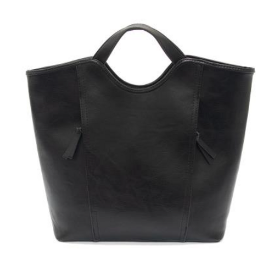 Vegan Leather Double Zip Tote