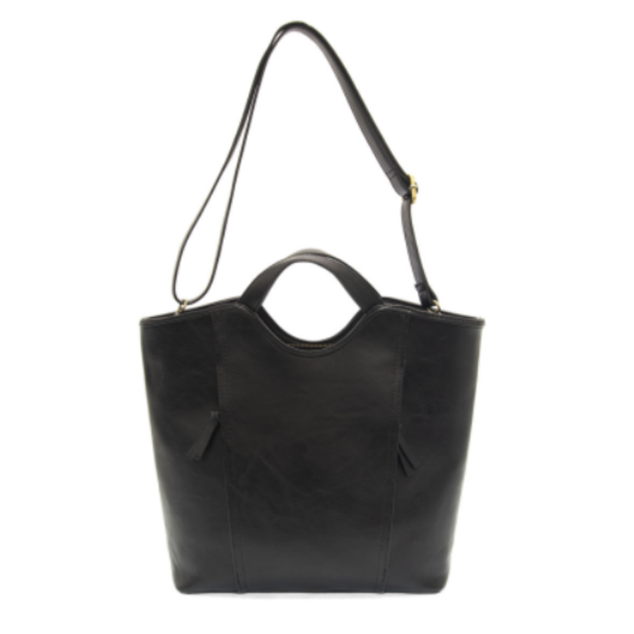 Vegan Leather Double Zip Tote