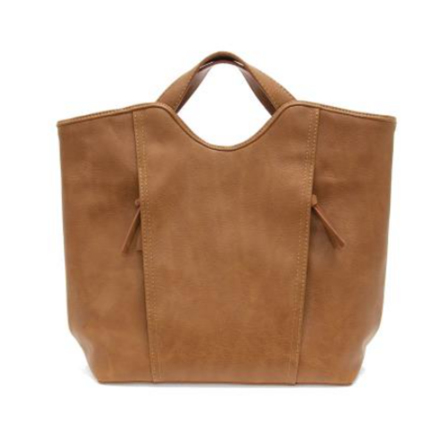 Vegan Leather Double Zip Tote