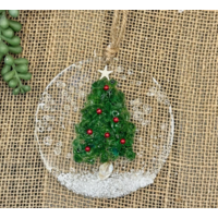 Coastal Christmas Ornament Tree with Berries on Snow