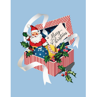 Merry Christmas Santa & Gift Box Magnet