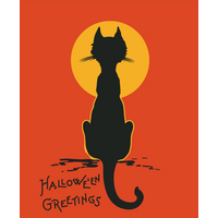 Halloween Greetings Cat & Moon Magnet