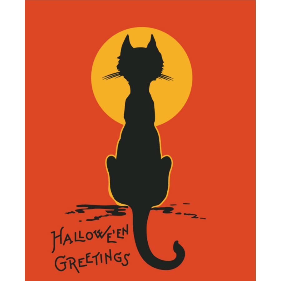 Halloween Greetings Cat & Moon Magnet