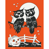 Fridgedoor Halloween Owls and Moon Magnet