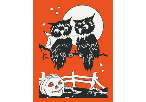  Fridgedoor Halloween Owls and Moon Magnet 