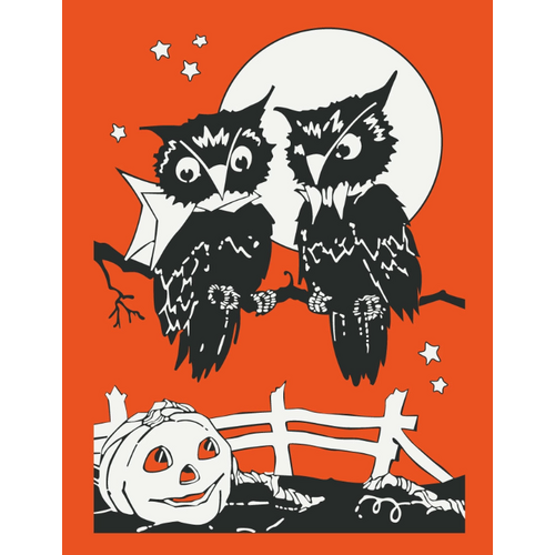  Fridgedoor Halloween Owls and Moon Magnet 