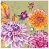 Boston International Paper Cocktail Napkin 20 Ct Dahlia Green Fall