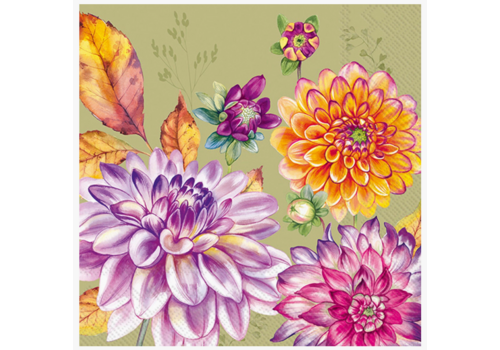  Boston International Paper Cocktail Napkin 20 Ct Dahlia Green Fall 