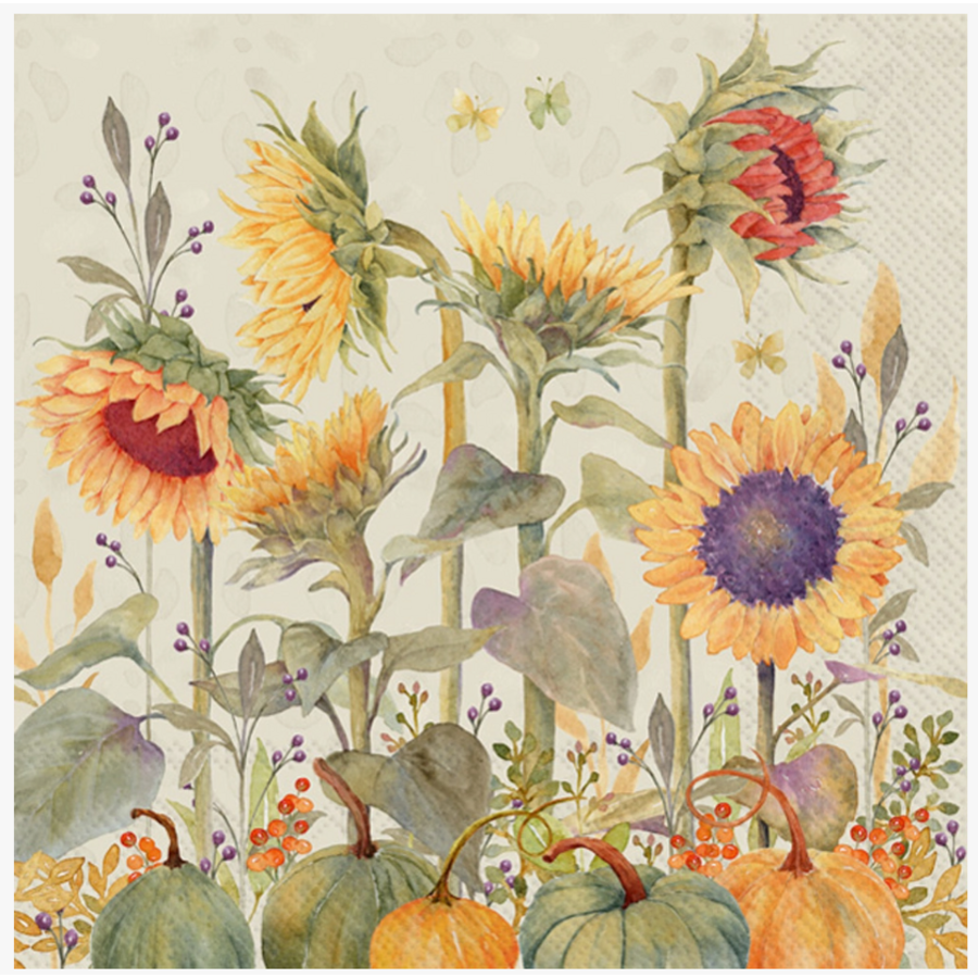 Paper Cocktail Napkins 20 Ct Sunflowers Fall