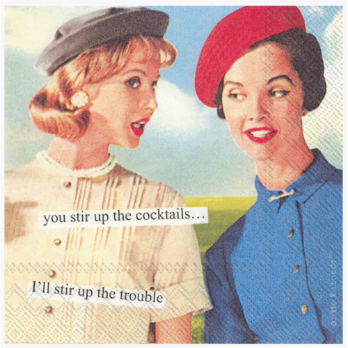 Boston International Paper Cocktail Napkins 20 Ct Anne Taintor Stir Up 