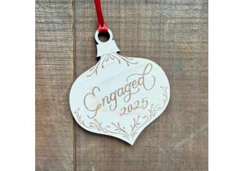  almost local Engaged 2026 Wood Ornament 