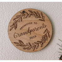 Promoted to Grandparents 2026 Wood Ornament