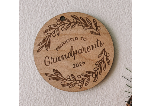  almost local Promoted to Grandparents 2026 Wood Ornament 