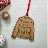 Ugly Sweater Wood Ornament Maine