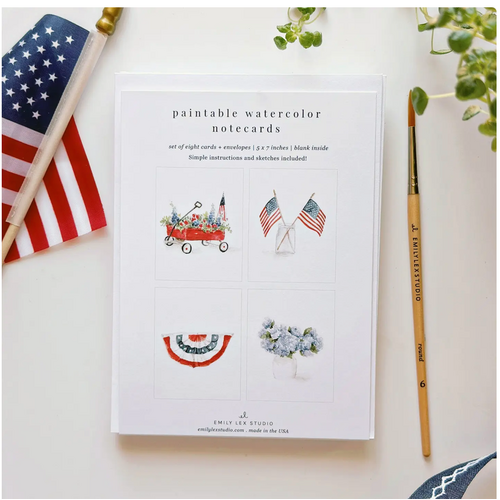  emily lex studio Americana Paintable Notecards 