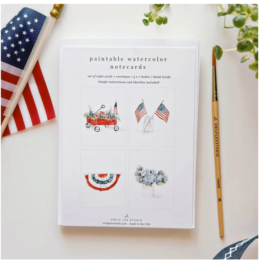 Americana Paintable Notecards