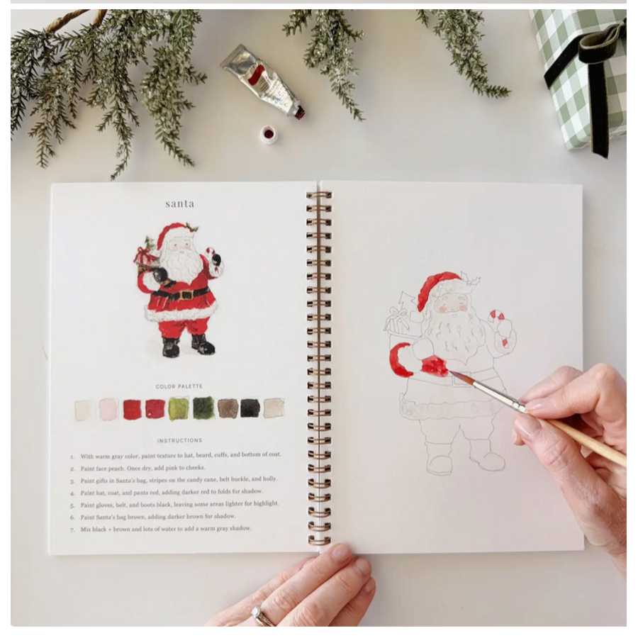 Classic Christmas Watercolor Workbook