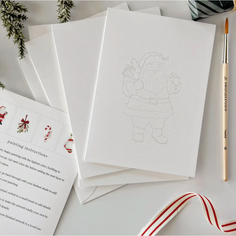 Classic Christmas Paintable Notecards