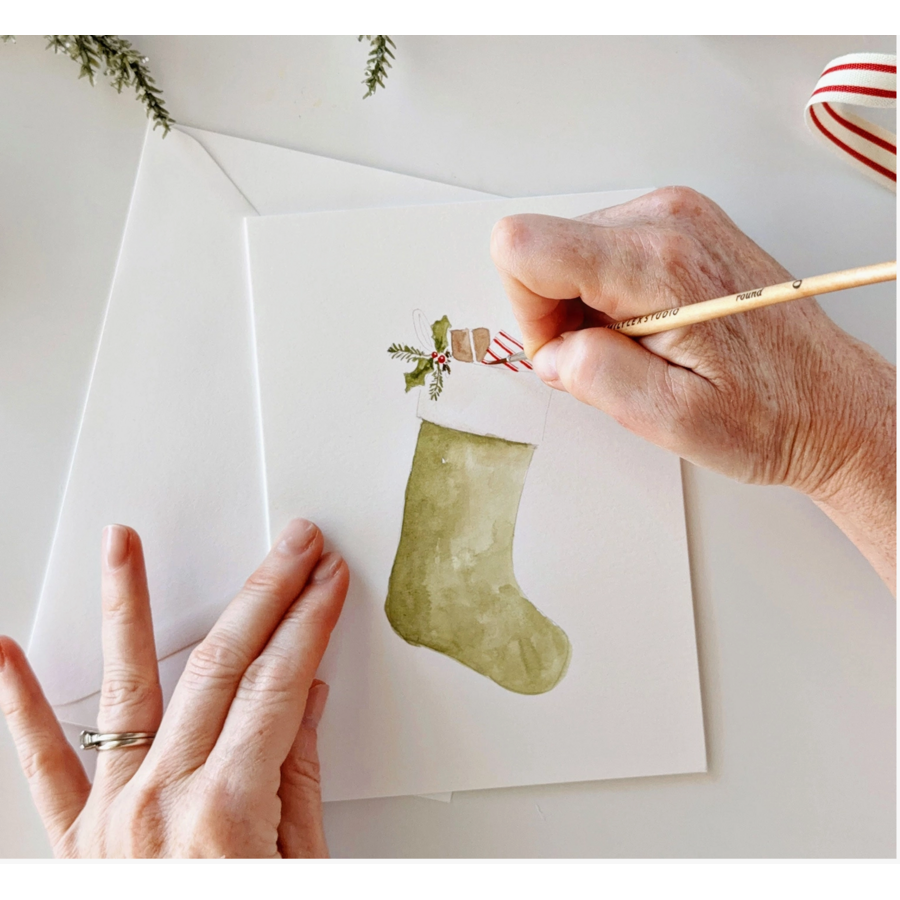 Classic Christmas Paintable Notecards