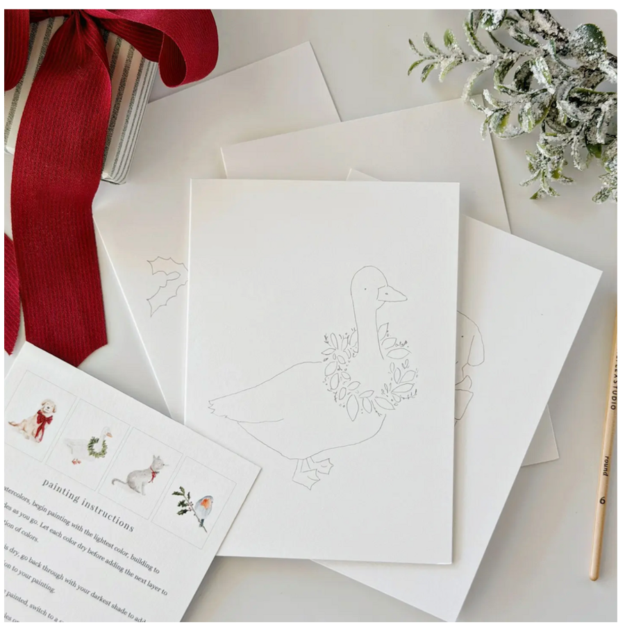 Festive Friends Paintable Notecards
