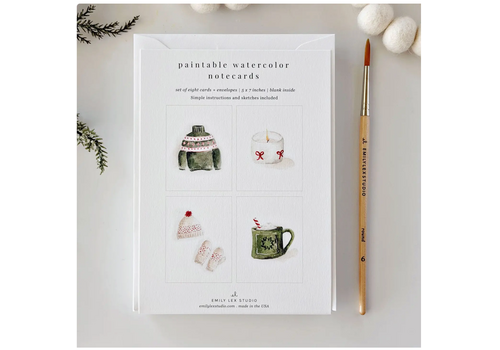  emily lex studio Warm + Cozy Paintable Notecards 