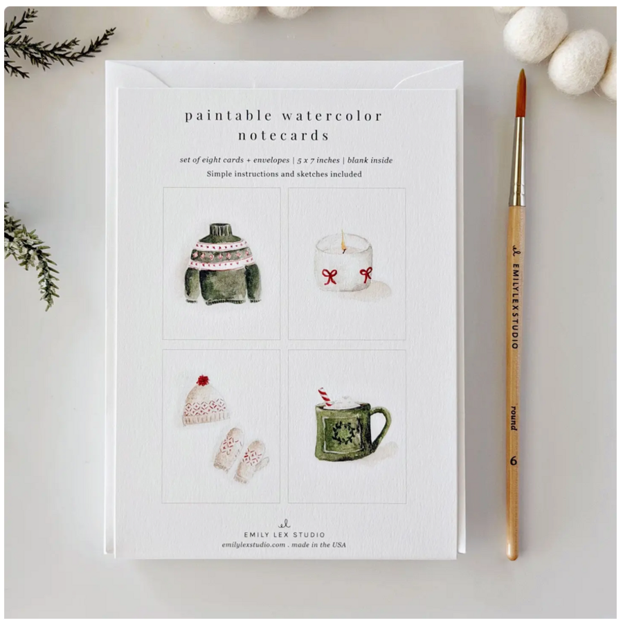 Warm + Cozy Paintable Notecards