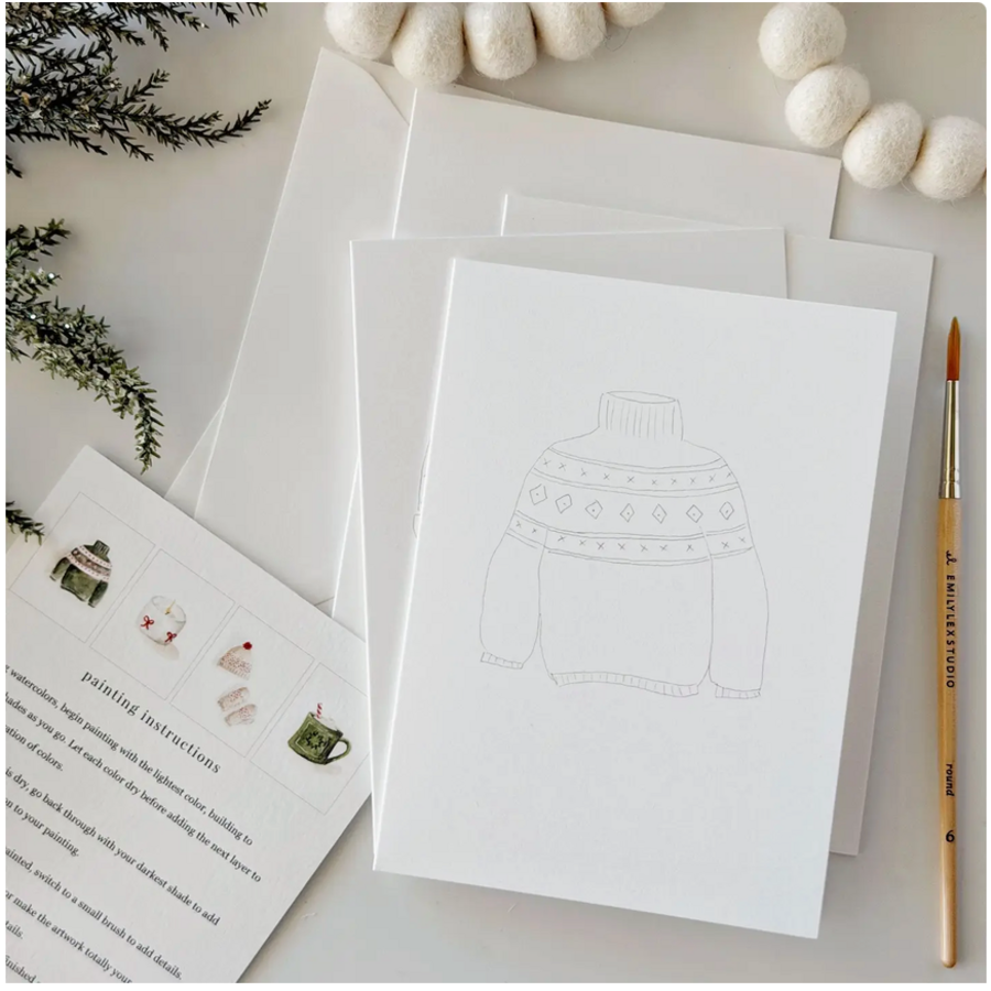 Warm + Cozy Paintable Notecards